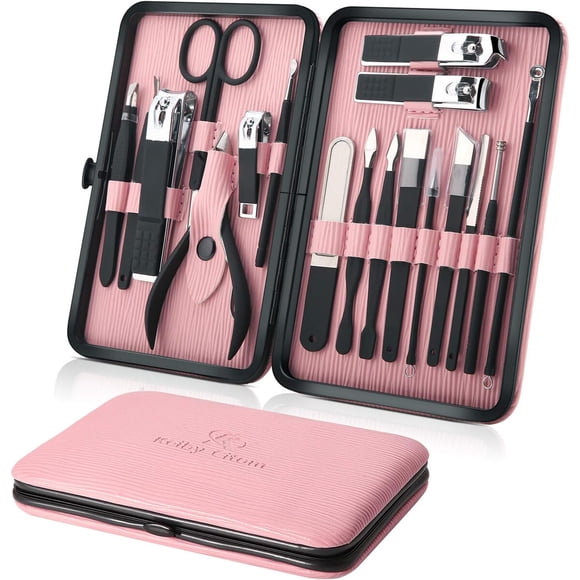 Set Manicure Keiby Citom 18 Piezas Estuche Rosa Profesional