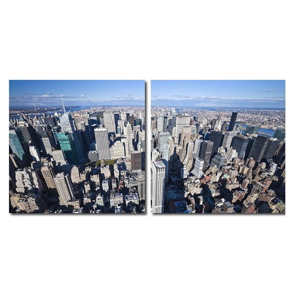 Pintura aérea de Manhattan Artwork Baxton Studio VC-2123AB