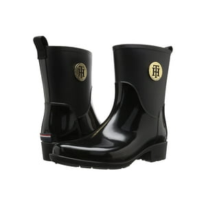 Botín Impermeable Tommy Hilfiger Kippa Negro Sintético Para Mujer