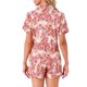 thumbnail image 3 of INSPIRE CHIC Conjunto de Pijama de Mujer con Estampado de Manga Corta, Suave, con Botones, Cuello con Muesca, Conjunto de Pantalones Cortos para Dormir para Primavera Verano, Mediano, Rosa Claro, 3 of 6