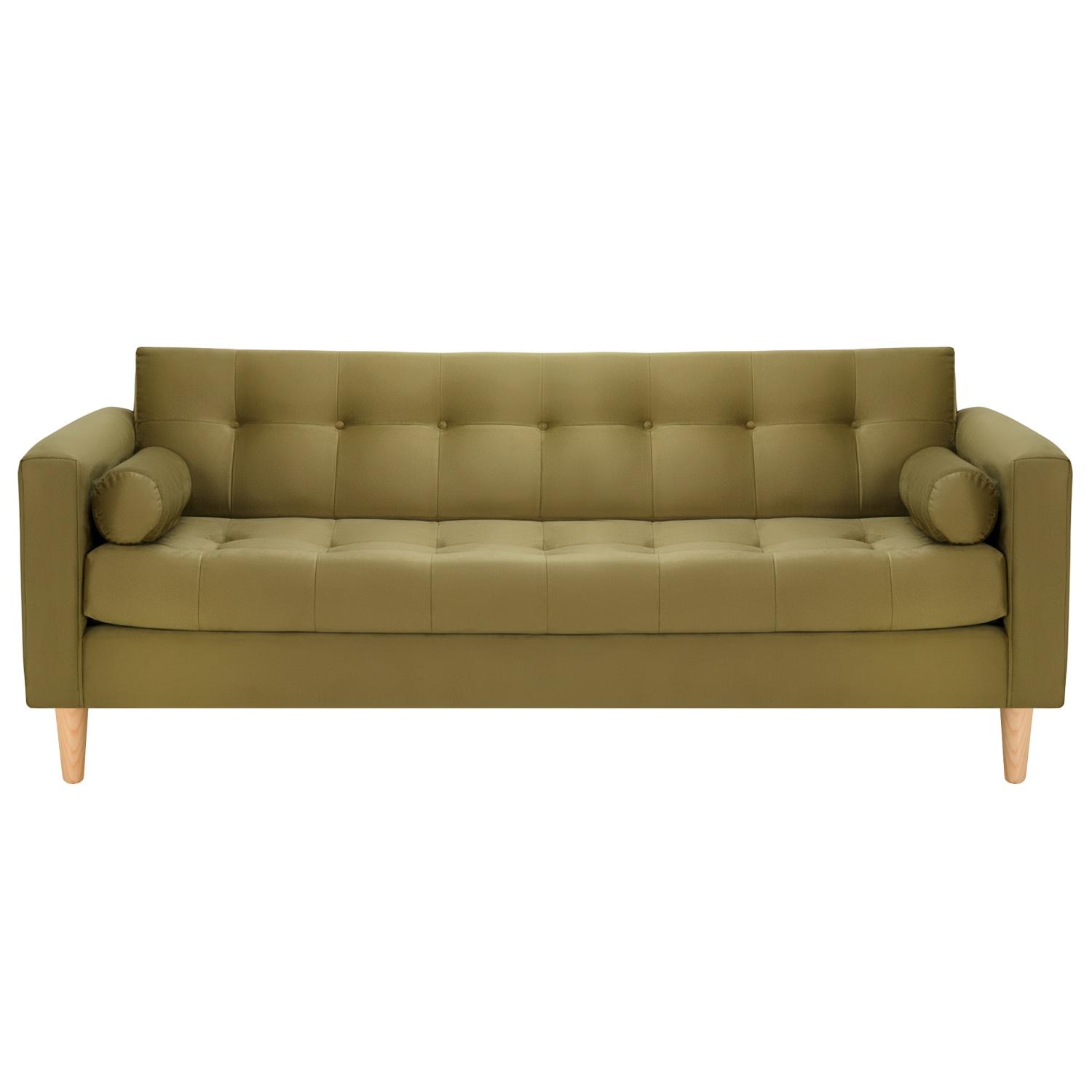 Bodevir - Sofa Retro 3Cg Felpa 05 Verde Musgo