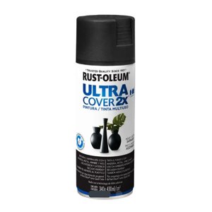 Rust-Oleum - Pintura En Spray Ultra Cover 2X Multiuso Negro Cañón Satinado 340 G