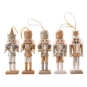 Bothyi - 5 Uds 13Cm Figuras De Cascanueces De Soldado De Madera Decoraciones Colgantes Duraderas
