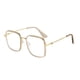 thumbnail image 1 of Gafas de sol con montura transparente retro, antiluz azul, planas, para mujer, con montura grande, para miopía, 1 of 5