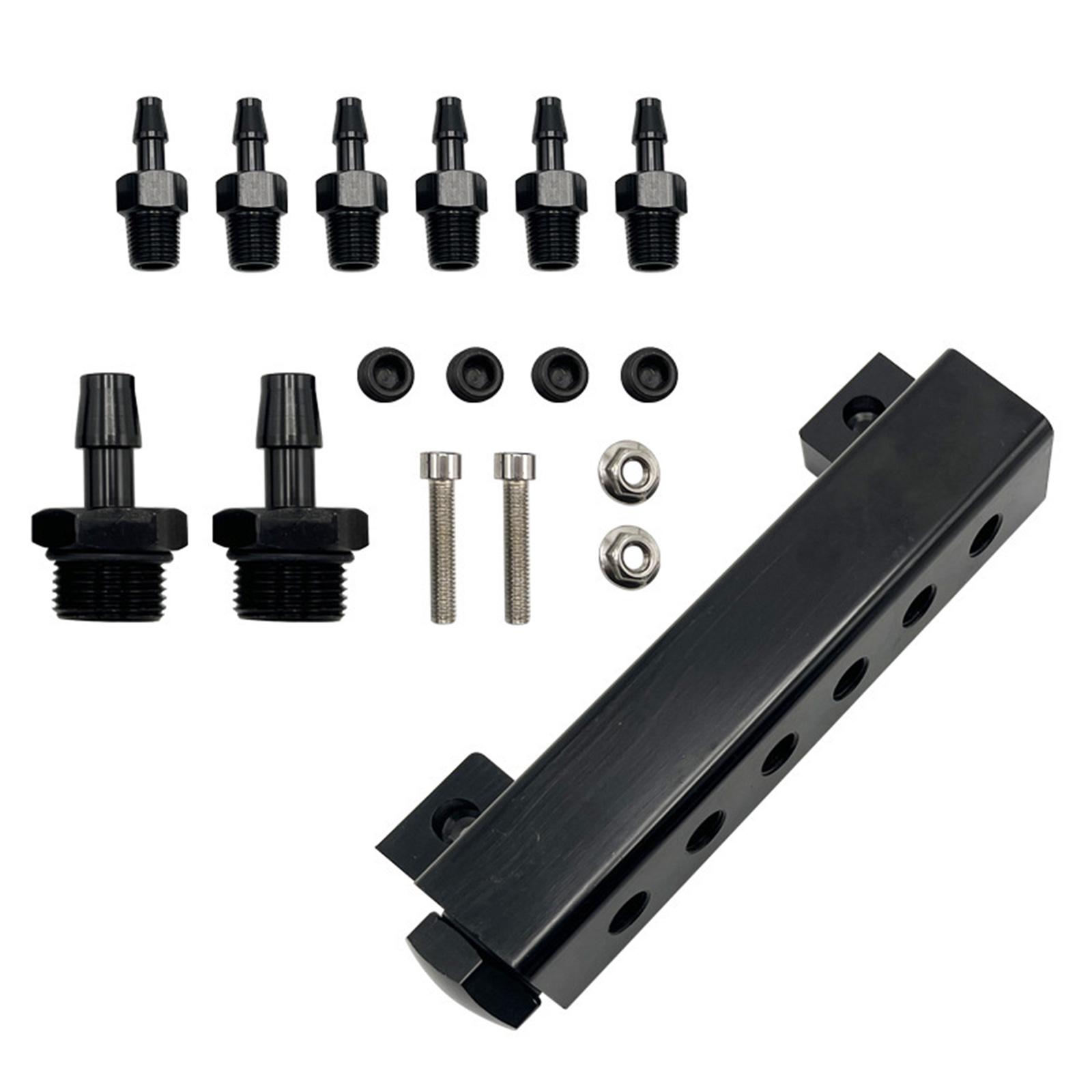 Magideal - Accesorio De Refuerzo De 6 Puertos, Kits De Colectores De Admisión De Bloque De Vacío Npt De 1/8""