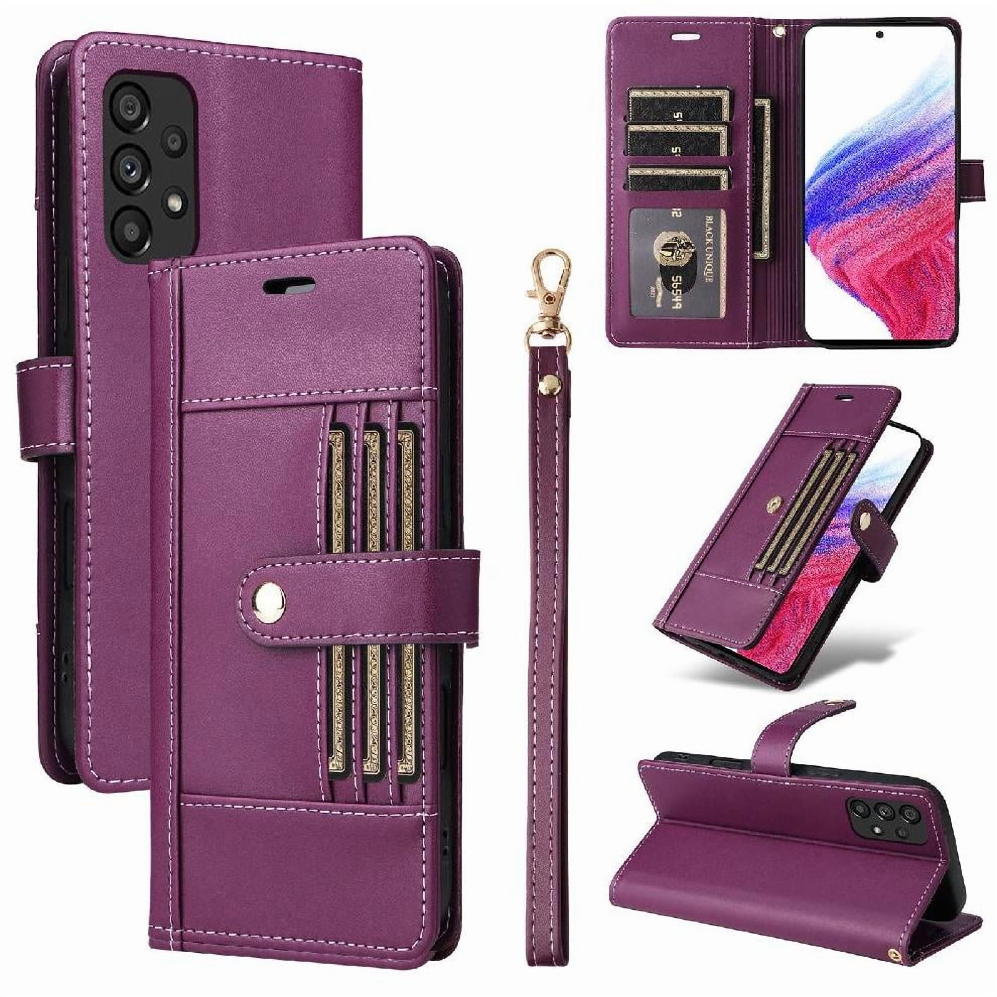 Foxdock Funda Tipo Cartera Para Samsung Galaxy A72 – Cubierta De Cuero Pu Con Múltiples Ranuras, Bolsillo Para Efectivo Y Correa De Muñeca