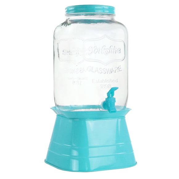 Dispensador Mason Gibson Home Chiara 7.5L Tapa Metálica Azul