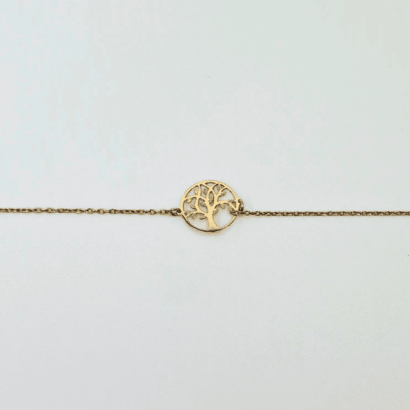 Pulsera árbol de la vida, 18K oro amarillo italiano