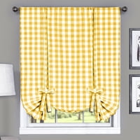 Cortina De Ventana Achim Buffalo Check Tieup, 107 X 160 Cm, Color Amarillo A Cuadros