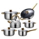 thumbnail image 4 of Juego De Cocina De Olla De Sopa De Acero Inoxidable Con Tapa De Vidrio, 6 Uds., Para Sartenes De Cocina Con Hervidor, 4 of 5