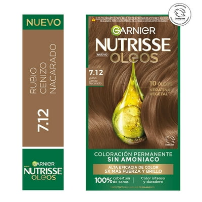 Tintura Cabello Oleos 7.12 Rubio Cenizo Nacarado 1 Un Nutrisse