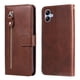 thumbnail image 1 of Funda tipo cartera para Samsung Galaxy A04E 4G con bolsillo con cremallera y ranuras para tarjetas – Función de soporte Marrón, 1 of 6