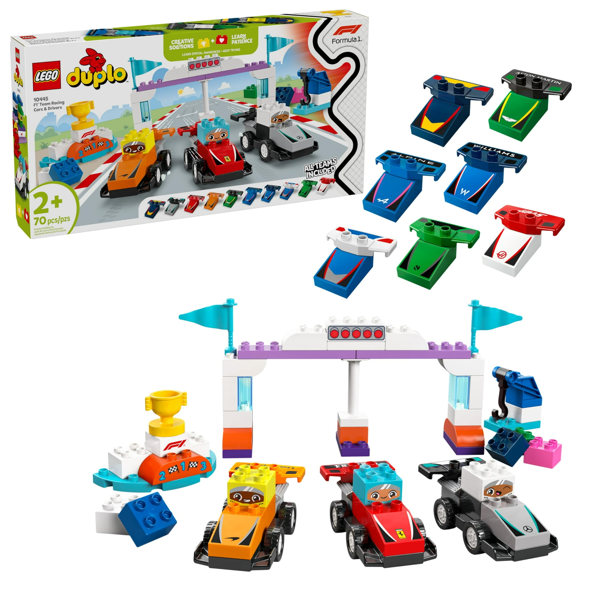 Set De Juego De Construcción Lego Duplo Town F1 Team Race Cars