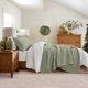 thumbnail image 2 of Juego de colchas EVERGRACEHOME de algodón tamaño king, 3 piezas, color verde, 2 of 9