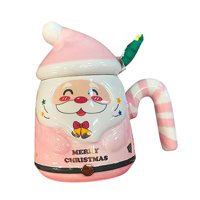 Magideal - Taza Navideña De Cerámica De Papá Noel, Linda Taza Navideña, Creativa Taza Para Beber Bebidas En 3D, Taza De Café Para Niños, Adultos, Amigos, Niños, Rosa