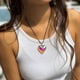 thumbnail image 5 of Gargantilla con colgante de corazón grande: collar de cristal grueso con forma de corazón hinchado para mujer, joyería Y2K, regalo para adolescentes., 5 of 6
