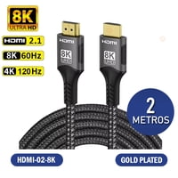 Evotech - Cable Hdmi 2.1 8K De Alta Velocidad 48Gbps, 2 Metros