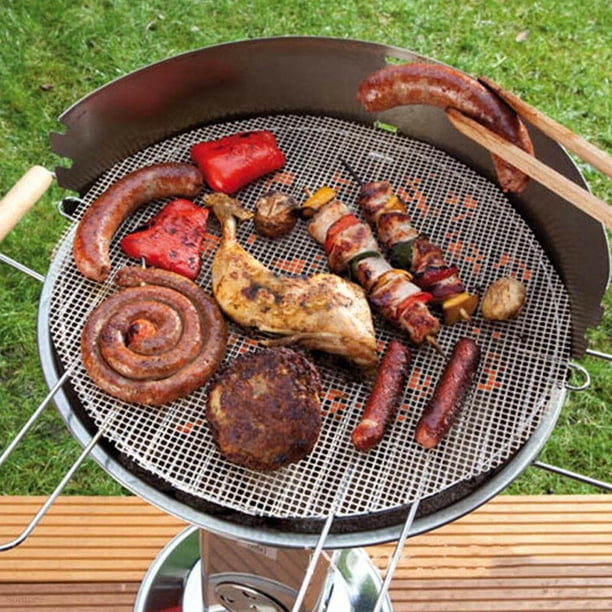 Upgrade Your Outdoor Grilling Experience with 3pcs Non-Stick PTFE Grilling Mesh Mats - Reusable BBQ Accessories for Round Grill Mesh, Perfect for Outdoor Cooking, Camping Picnic and More!