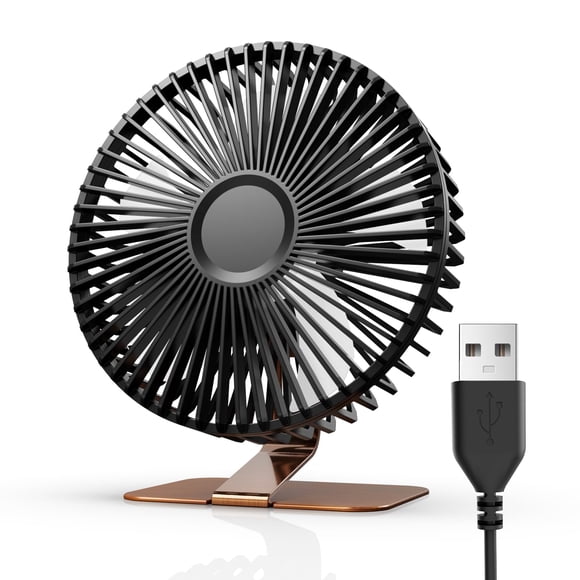 Ventilador de escritorio SLENPET de 15 cm, USB, 4 velocidades, ultrasilencioso, color bronce