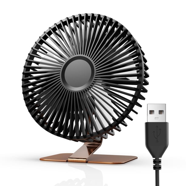 Ventilador de escritorio SLENPET de 15 cm, USB, 4 velocidades, ultrasilencioso, color bronce