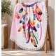 thumbnail image 1 of Toalla Redonda de Playa y Piscina con Estampado y Flecos 150 cm, 1 of 6