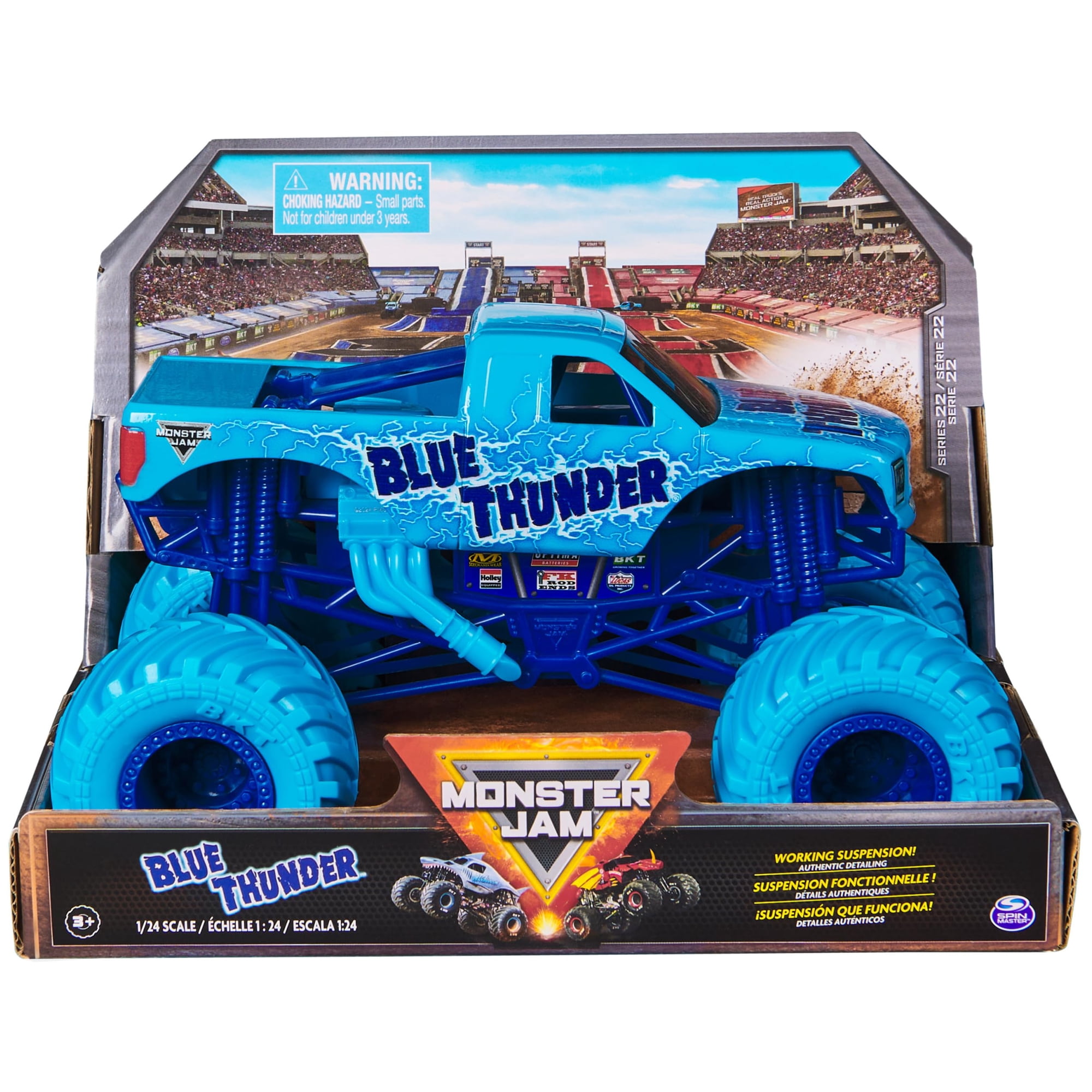 Toy Monster Truck Monster Jam Blue Thunder 1:24 A Escala 3+