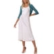 thumbnail image 2 of INSPIRE CHIC Bolero de Mujer Semi Transparente con Mangas 3/4 Cárdigan Corto Azul M, 2 of 5