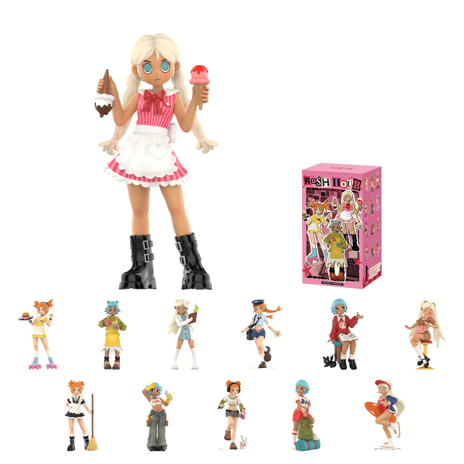 Figuras De Acción Pop Mart Peach Riot Rush Hour Series
