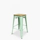 thumbnail image 2 of Taburete Medio 66 Tolix Asiento Madera Menta, 2 of 3