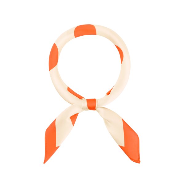 INSPIRA CHIC 70cm Pañuelo Cuadrado de Lunares Pañuelos de Cuello Pañuelo para el Cuello Diadema para Mujeres Rosa Naranja 19.69*19.69"(L*A)