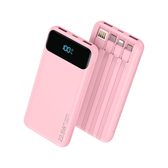 Power bank portátil Nusyddy de 10000 mAh y 22.5 W, rosa
