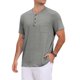 thumbnail image 4 of INSPIRE CHIC Camisetas Henley de Hombre de Manga Corta de Verano con Ribete en Contraste XL Gris, 4 of 6