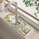 thumbnail image 1 of 1pc Floral Sink Faucet Absorbent Mat, Drainage Pad, Kitchen, Bathroom Sink, Countertop, Drain Pad, Diatomaceous Mud Washbasin, Cuttable, Quick Drying Pad, 1 of 5