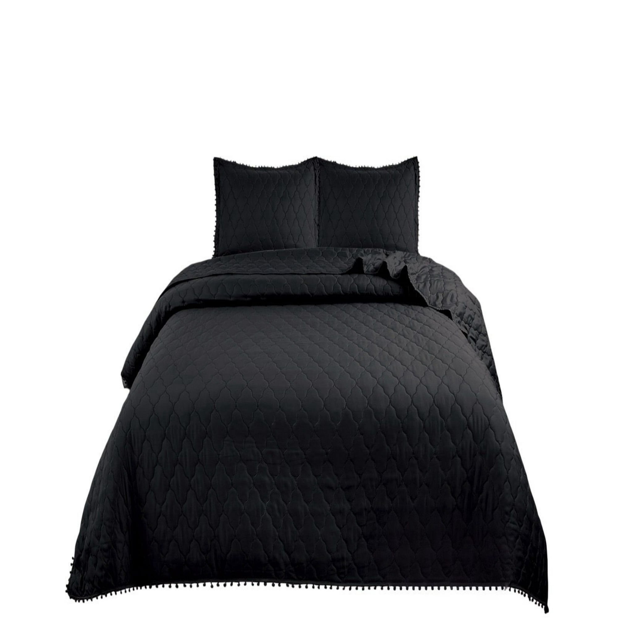 Genérico - Cubrecamas Quilt 2 Plazas Con Pompones C3