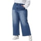 thumbnail image 4 of Agnes Orinda Pantalones de Mezclilla para Mujer Talla Grande Pierna Ancha Holgados Lavados Elásticos Casual con Bolsillos 3X Azul Medio, 4 of 6