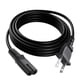 thumbnail image 1 of Cable de alimentación Qnanw 3 m 2 clavijas 125 V negro para televisor, 1 of 7