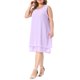 thumbnail image 4 of Agnes Orinda Vestido Midi Sin Mangas de Chifón en Tallas Grandes para Mujer y Cárdigan de Manga Larga Abierto al Frente Conjunto Elegante Formal de Boda de 2 Piezas 3X Púrpura, 4 of 6