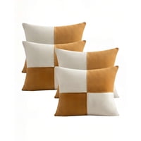 Genérico - Set De 4 Fundas De Cojin 45Cmx45Cm Chenille Rombo Color Mostaza