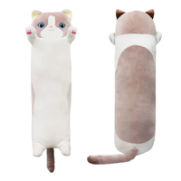 Genérico - Peluche Almohada Alargado De Gato 83Cm Gris