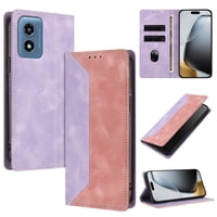 Funda Foxdock Para Motorola Moto G 5G 2024 De Cuero Premium Bicolor Con Ranuras Rfid, Carcasa Tipo Billetera Antigolpes Y Soporte Plegable