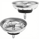 thumbnail image 1 of 2pcs Kitchen Sink Strainer And Stopper Combination Basket Replacement, Stainless Steel Basket With Plastic Knob, Rubber Stopper Bottom, 1 of 2