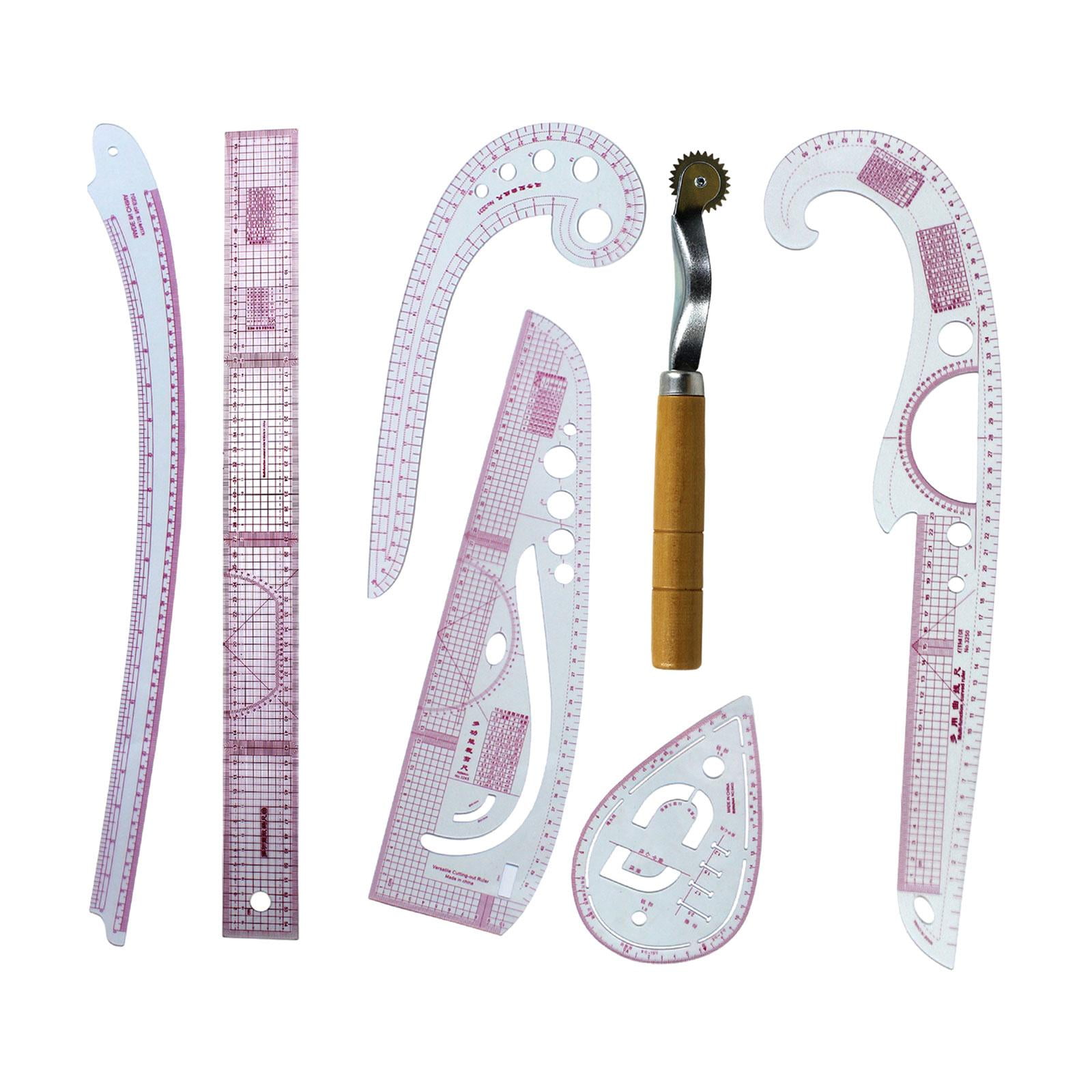 Magideal - Juego De Reglas De Costura, Accesorios De Regla, Proyecto De Costura Práctico, Creación Sencilla De Patrones, Herramientas De Diseño Duraderas, Regla 6 Regla