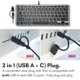 thumbnail image 3 of Teclado Macally con Hub USB‑C/A de 78 teclas Gris Espacial, 3 of 7