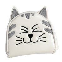 Magideal - Cubiertas De Cabeza De Palo De Golf Equipo De Protección De Taco De Golf Grueso Patrón De Gato Cuñas Putter Cue Cubierta De Cabeza Para Viajes Al Aire Semicírculo Blanco
