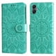 thumbnail image 1 of Funda tipo cartera FOXDOCK para Samsung Galaxy A05 , diseño girasol en relieve, cuero PU, cierre magnético, soporte y tarjetero, 1 of 5