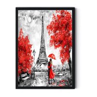 Genérico - Cuadro Decorativo Torre Eifel Con Marco Y Vidrio 30X40 Cm