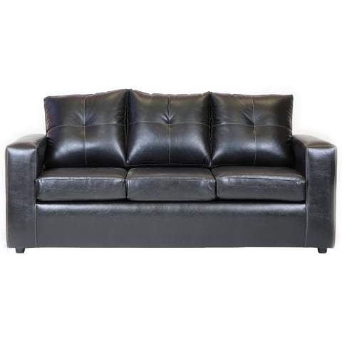 Muebles América - Sofá Emilia 3 Cuerpos Pu Negro