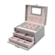 thumbnail image 4 of Joyero Organizador De Cuero PU Estuche De Almacenamiento Para Anillos Pulseras Escaparate Gris, 4 of 5