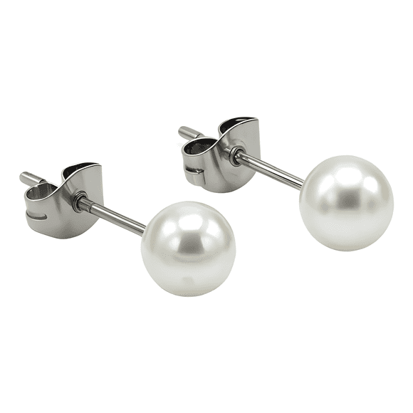 Aros Sascha Perla 5mm Titanio G23 Astm F136 20g Blanco #9