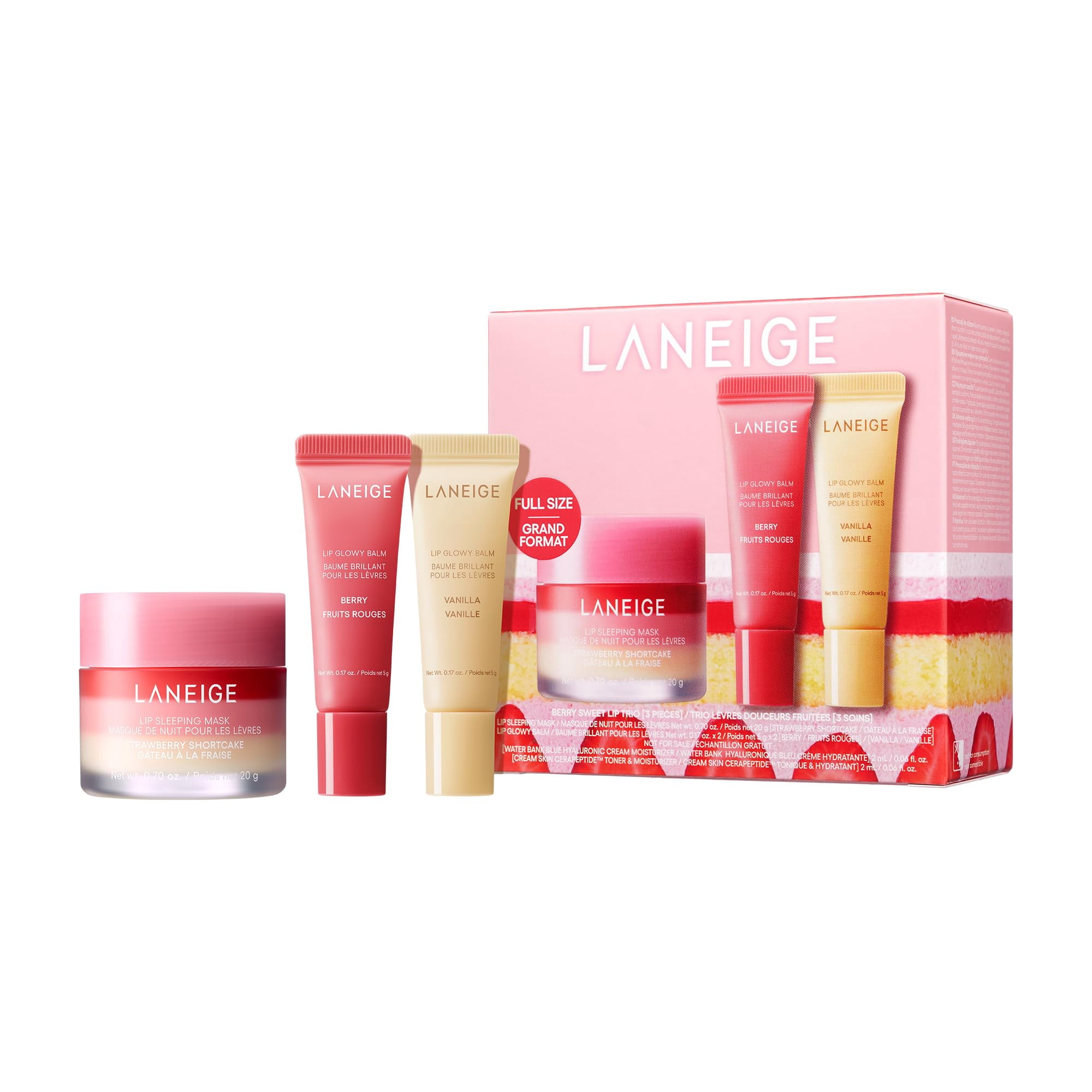 Set De Cuidado De Labios Laneige Berry Sweet Lip Trio Con Máscara Para Dormir